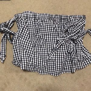 Gingham Top with Arm Ties